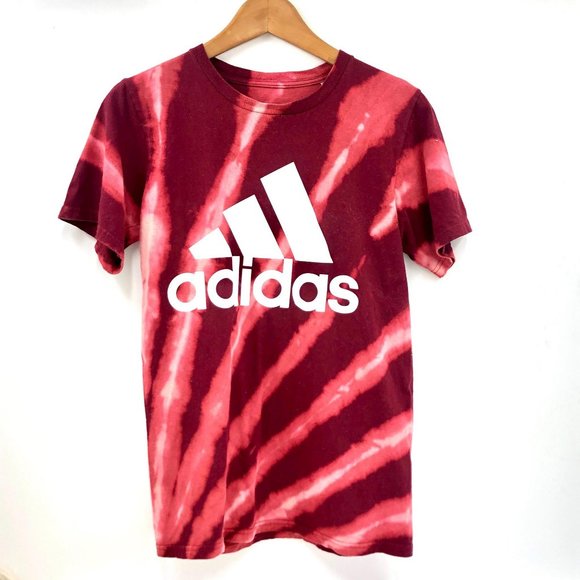 ADIDAS Go To Tee Red Tie Dye Short Sleeve Shirt - Picture 5 of 14
